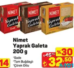 NİMET YAPRAK GALETA 200 G NİMET YAPRAK GALETA 200 G